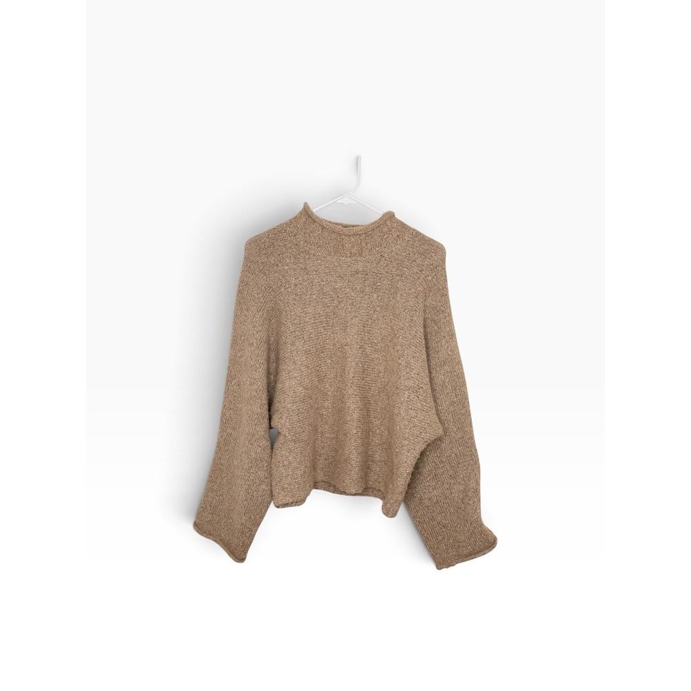 William Rast Sideways Knit Raglan Sleeve Sweater M Granola Normcore
